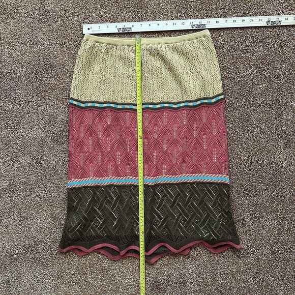 Double D Ranch Skirt Medium Midi Crochet Boho Western Color Block Pull On - Picture 6 of 7
